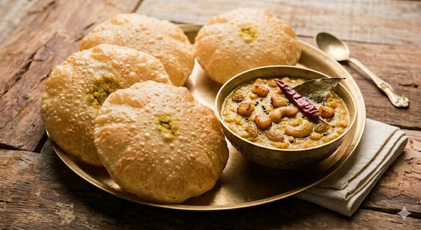 Dal Puri With Cholar Dal